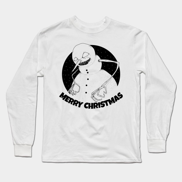 Creepy Snowman for Ugly Christmas Long Sleeve T-Shirt by XOZ